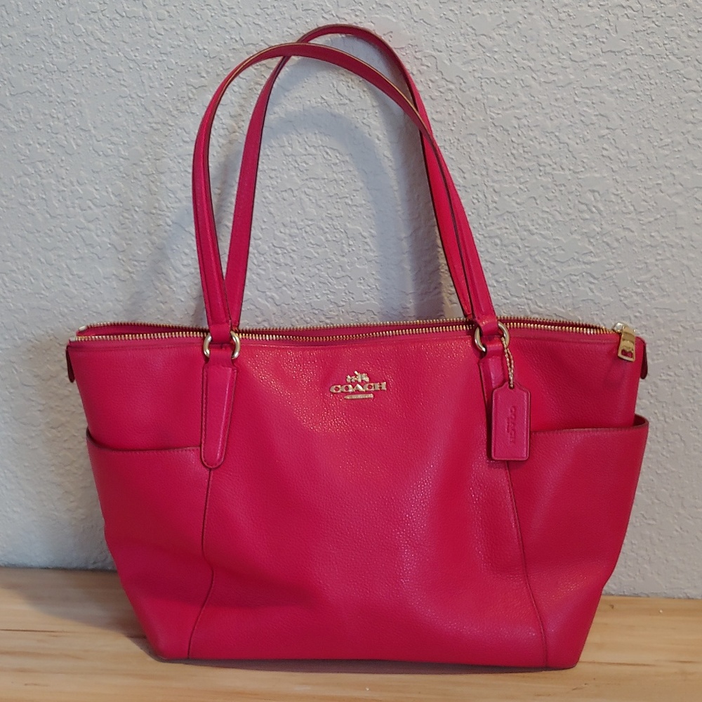 Large pink coach purse